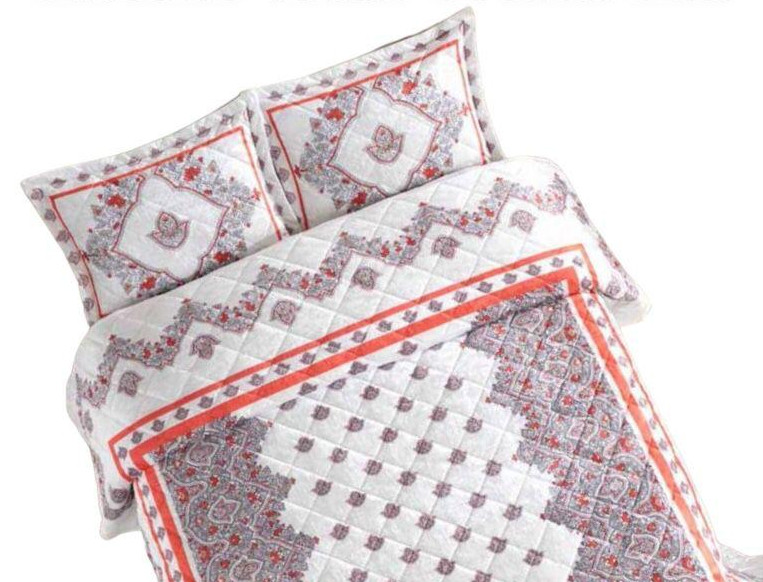 Softline Bettwäsche rotes Muster  Deckenbezug + 2 Kissenbezüge